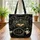 Cosmic Cat Golden Stars Galaxy - Cat Lover Gift Quilted Tote Bag - 3