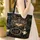 Cosmic Cat Golden Stars Galaxy - Cat Lover Gift Quilted Tote Bag - 4
