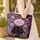 Fluffy Black Cat Purple Flowers Butterflies Your Name Medallion - Cat Lover Gift Quilted Tote Bag - 4
