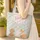 Baby Bear Bunny Fox Cub Tea Party Personalized Name Floral Wreath Everyday Tote Quilted Tote Bag - 4