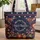 Personalized Folk Floral Star Stripes - American Heritage Everyday Gift Quilted Tote Bag - 1