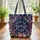 Personalized Folk Floral Star Stripes - American Heritage Everyday Gift Quilted Tote Bag - 3
