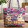 Bunnies Wildflowers Butterflies Floral Garland - Wildlife Lover Gift for Kids Quilted Tote Bag - 1