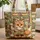 Red Fox Cub Wildflowers Book Pages Vintage Book Spines Daisy Vines - Book Lover Nature Gift Quilted Tote Bag - 1