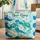 Ocean Waves Sea Turtles Plumeria Floral Garland - Beach Vacation Gift for Ocean Lover Quilted Tote Bag - 1