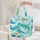 Ocean Waves Sea Turtles Plumeria Floral Garland - Beach Vacation Gift for Ocean Lover Quilted Tote Bag - 5