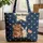 Navy Star Bear Bunny Red Flag Name - Nursery Room Decor Gift for Child Quilted Tote Bag - 1