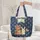 Navy Star Bear Bunny Red Flag Name - Nursery Room Decor Gift for Child Quilted Tote Bag - 5