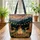Personalized Campfire Adirondack Chairs Glowing Fairy Lights - Custom Name Gift Quilted Tote Bag - 3