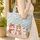 Kittens Snowflakes Pine Trees Personalized Name - Winter Gift for Cat Lover Quilted Tote Bag - 4