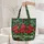 Red Cardinals Holly Berries Snow Poinsettia Wreath - Christmas Holiday Gift Quilted Tote Bag - 5
