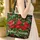 Red Cardinals Holly Berries Snow Poinsettia Wreath - Christmas Holiday Gift Quilted Tote Bag - 4