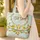 Three Birds Perched Branch Floral Wreath Name - Wildlife Lover Everyday Gift Quilted Tote Bag - 4