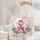 Breast Cancer Ribbon Wild Rose Blossoms Floral Wreath Personalized Name - Awareness Gift Quilted Tote Bag - 5