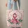 Breast Cancer Ribbon Wild Rose Blossoms Floral Wreath Personalized Name - Awareness Gift Quilted Tote Bag - 6