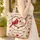 Red Beige Cardinals Heart Roses Personalized Name - Wildlife Lover Gift Quilted Tote Bag - 4
