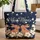 Nuzzling Baby Bunnies Magnolia Leaves Blossoms Floral Wreath - Wildlife Lover Gift Quilted Tote Bag - 1