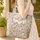 Deer Fawns Indian Floral Blossoms Berries Wildflower Wreath Wildlife Lover Gift Quilted Tote Bag - 4