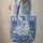 Bunny Floral Wreath Vertical Stripe Personalized Home Decor Nature Lover Gift Quilted Tote Bag - 6