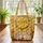 Bunnies Lotus Flowers Floral Wreath - Everyday Essentials - Bunny Lover Gift Quilted Tote Bag - 3