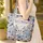 Two Bunnies Floral Wreath Blue Teal Flowers Leaves - Everyday Tote Nature Lover Gift Quilted Tote Bag - 4