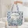Two Bunnies Floral Wreath Blue Teal Flowers Leaves - Everyday Tote Nature Lover Gift Quilted Tote Bag - 5