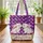 Nuzzling Bunnies Pink Flowers Personalized - Spring Everyday Tote Gift Quilted Tote Bag - 3