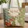Fox Bunny Woodland Animals Floral Wreath Your Name - Nature Lover Gift Quilted Tote Bag - 1