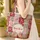 Nuzzling Bunnies Floral Wreath Patchwork Florals Vertical Stripes - Everyday Animal Fan Gift Quilted Tote Bag - 4