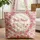 Fuchsia Pink Olive Green Floral Bunnies Personalized Name Wreath - Everyday Carry Gift for Her Quilted Tote Bag - 1