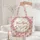 Fuchsia Pink Olive Green Floral Bunnies Personalized Name Wreath - Everyday Carry Gift for Her Quilted Tote Bag - 5