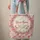 Fuchsia Pink Olive Green Floral Bunnies Personalized Name Wreath - Everyday Carry Gift for Her Quilted Tote Bag - 6