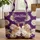 Nuzzling Rabbits Wildflower Chrysanthemum - Everyday Tote for Rabbit Lover Quilted Tote Bag - 1