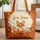 Fox Cub Wildflower Tribal Foliage Wreath - Wildlife Lover Gift Quilted Tote Bag - 1