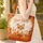 Fox Cub Wildflower Tribal Foliage Wreath - Wildlife Lover Gift Quilted Tote Bag - 4