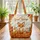Fox Cub Wildflower Tribal Foliage Wreath - Wildlife Lover Gift Quilted Tote Bag - 3