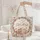 Bear Cub Bunny Wildflower Folk Art Floral Sprigs - Everyday Tote Quilted Tote Bag - 5