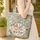 Fox Bunny Nuzzling Wild Berries Floral Your Name Hoop - Wildlife Lover Gift Quilted Tote Bag - 4