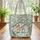 Fox Bunny Nuzzling Wild Berries Floral Your Name Hoop - Wildlife Lover Gift Quilted Tote Bag - 3