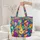 Cat Face Interwoven Spirals Fluid Color Blocks - Cat Lover Everyday Lifestyle Gift Quilted Tote Bag - 5