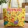 Patchwork Chickens Sunflowers Floral Wreath Personalized - Folk Art Lover Everyday Gift Quilted Tote Bag - 1