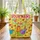 Patchwork Chickens Sunflowers Floral Wreath Personalized - Folk Art Lover Everyday Gift Quilted Tote Bag - 3