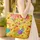 Patchwork Chickens Sunflowers Floral Wreath Personalized - Folk Art Lover Everyday Gift Quilted Tote Bag - 4