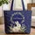 Bunny Lily-of-the-Valley Botanical Wreath Foliage Wildlife Lover Gift Quilted Tote Bag - 1