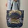 Black Cat Antique Books Hydrangea Night Sky Stars - Cat Lover Gift for Book Lover Quilted Tote Bag - 6