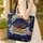 Black Cat Antique Books Hydrangea Night Sky Stars - Cat Lover Gift for Book Lover Quilted Tote Bag - 4