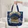Black Cat Antique Books Hydrangea Night Sky Stars - Cat Lover Gift for Book Lover Quilted Tote Bag - 5