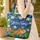 Koi Fish Water Lilies Swirling Water Your Name Garland Accents - Everyday Wildlife Lover Gift Quilted Tote Bag - 4