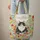 Fluffy Black and White Cat Wildflower Garden Floral Wreath Your Name - Cat Lover Gift Quilted Tote Bag - 6