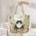 Fluffy Black and White Cat Wildflower Garden Floral Wreath Your Name - Cat Lover Gift Quilted Tote Bag - 5